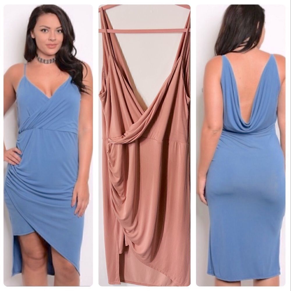 k + Glam Ruched Faux Wrap Dress Size 2XL
